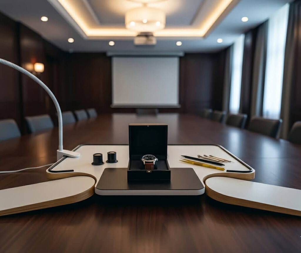 Ateleir itinérant : Immersif de Luxe. Dans un cadre intimiste, découvrez l’art de la création horlogère et offrez-vous le luxe de créer votre propre montre entièrement personnalisée