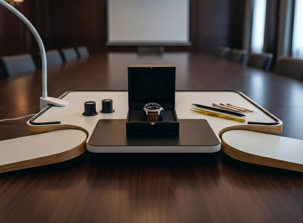 Ateleir itinérant : Immersif de Luxe. Dans un cadre intimiste, découvrez l’art de la création horlogère et offrez-vous le luxe de créer votre propre montre entièrement personnalisée